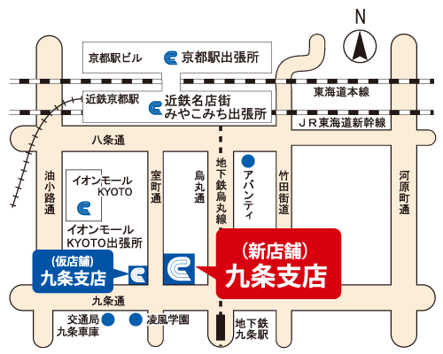 「九条支店」地図